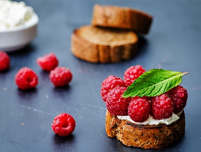 Fruit Toast With Ricotta And Raspberries