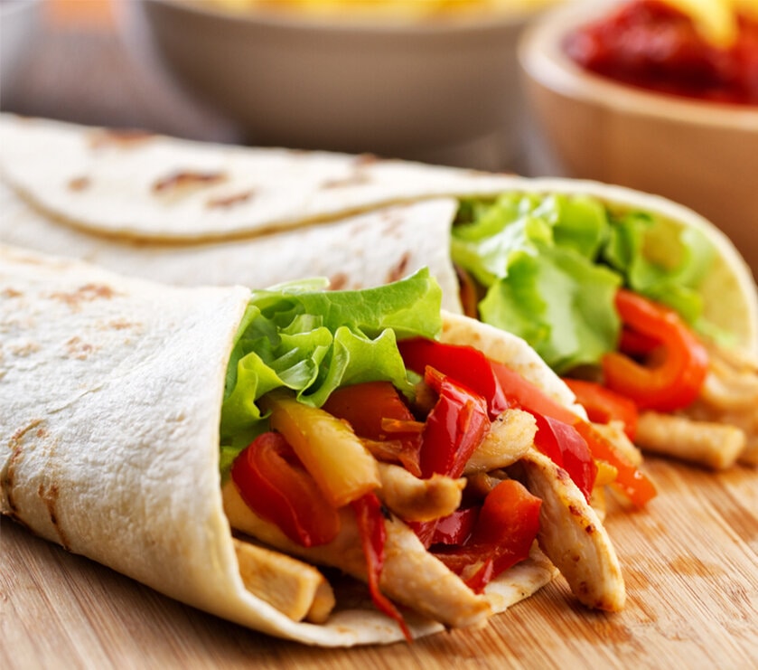 Warm Chicken Pita Wrap