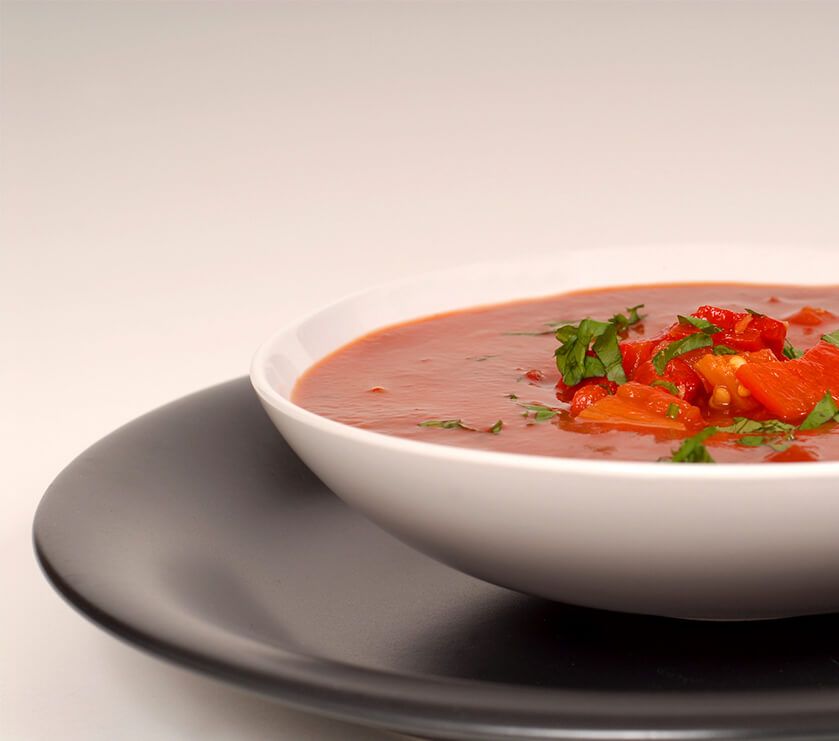 Roasted Red Capsicum And Tomato Soup